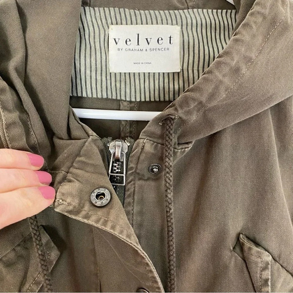 Velvet x Graham & Spencer Light Weight Army Utility Jacket Womens Small Green - Picture 5 of 14